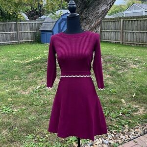 Maroon sweater dress